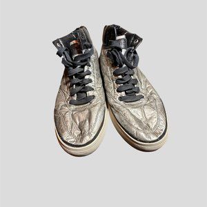 Diesel "Moonlight Invasion" hightop sneaker metallic sliver size 10.5